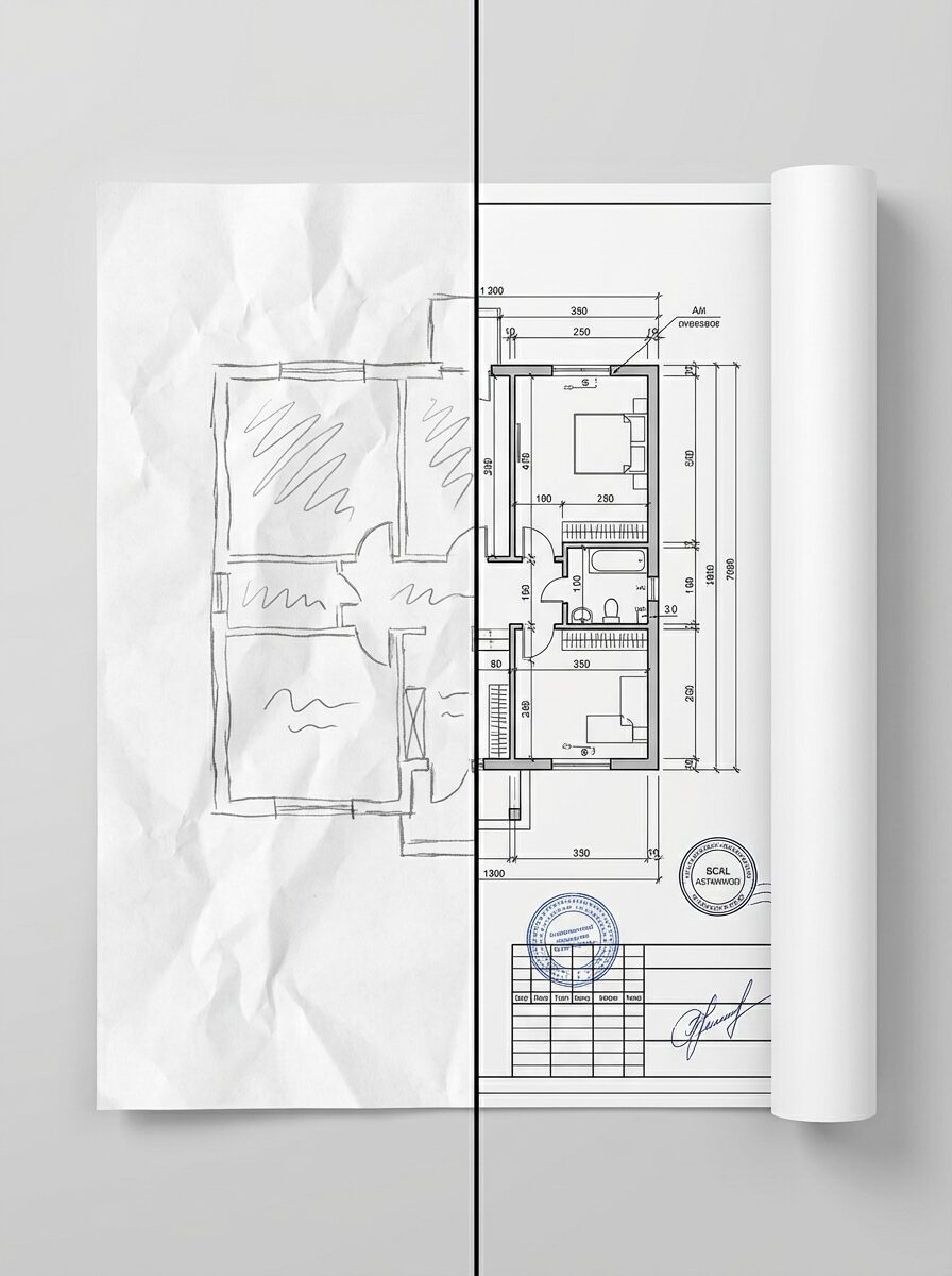 Разница между эскизом и полноценным проектом