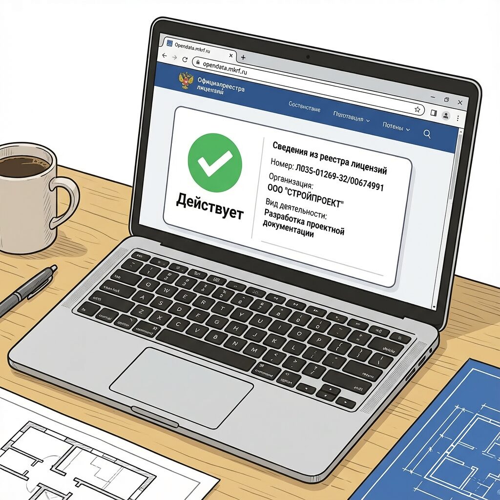 Скриншот реестра лицензий Минкульта с печатью Действует