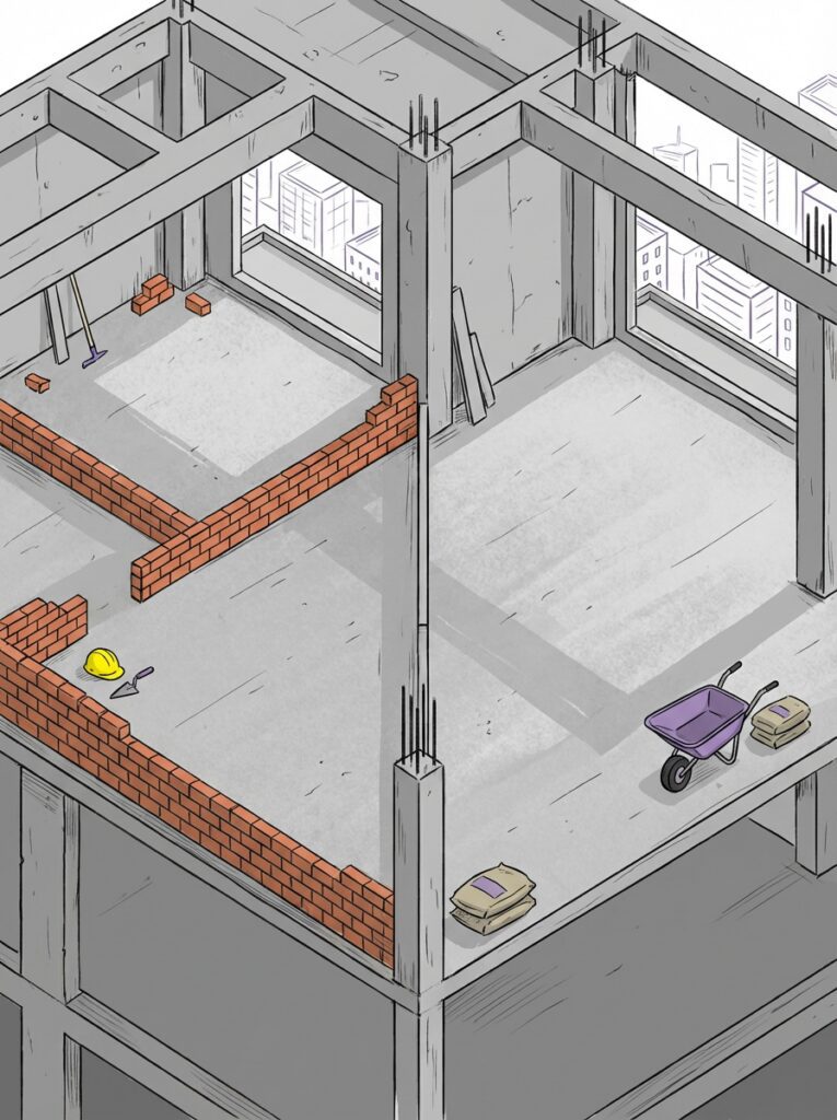 Трассировка стен в новостройке