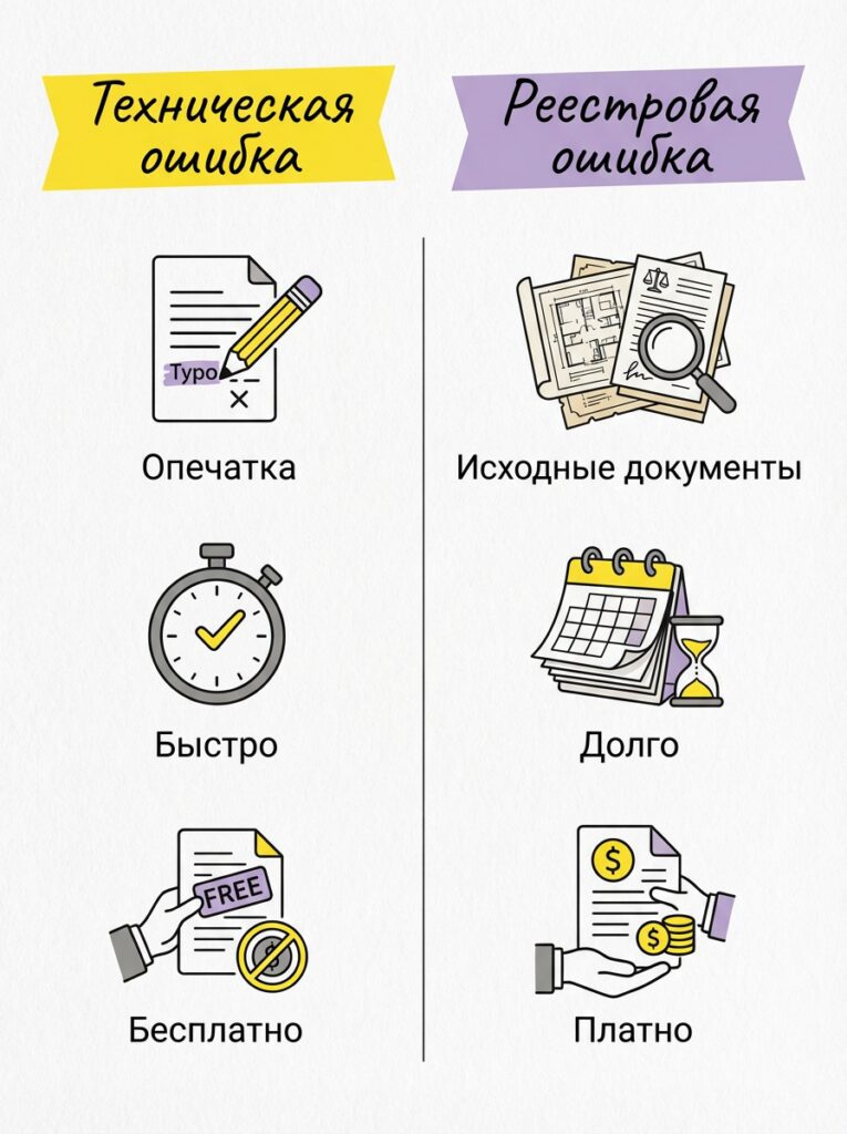 Два типа ошибок в ЕГРН