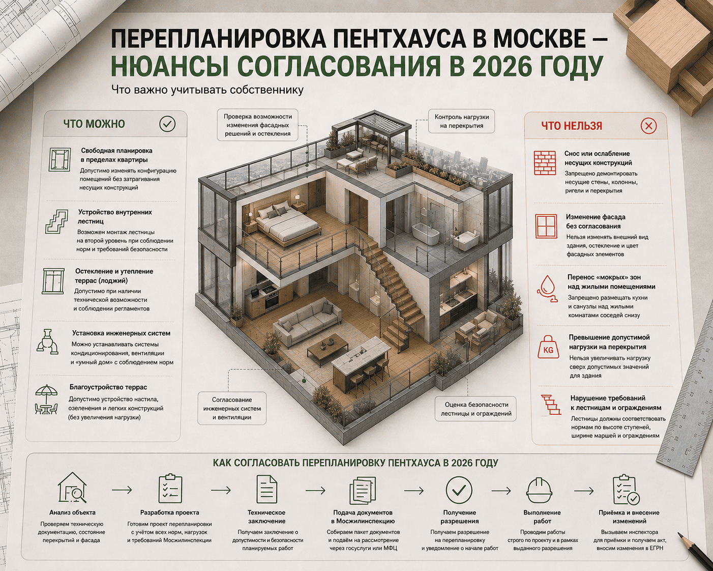 Перепланировка пентхауса