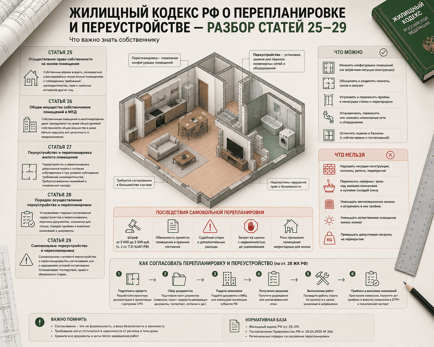 Жилищный кодекс РФ о перепланировке